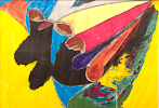 GOING DOWN, Poster Paint on Paper, 91x63cm (36x25in)