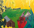 STUDY FOR HOP KILNS, Oils, 61x53cm (24x21in)