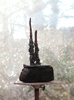 MOROCCO, Painted bronze on wood block, 65cm (25in)