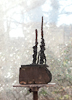 MOROCCO, Painted bronze on wood block, 65cm (25in)